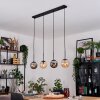 Gastor Hanglamp, Kogellampje, Hanglamp Amber, Rookkleurig, 4-lichts