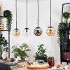 Gastor Hanglamp, Kogellampje, Hanglamp Amber, Duidelijk, Rookkleurig, 4-lichts