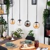 Gastor Hanglamp, Kogellampje, Hanglamp Amber, Duidelijk, Rookkleurig, 4-lichts