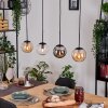 Gastor Hanglamp, Kogellampje, Hanglamp Amber, Duidelijk, Rookkleurig, 4-lichts