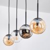 Gastor Hanglamp, Kogellampje, Hanglamp Amber, Duidelijk, Rookkleurig, 4-lichts