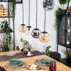 Gastor Hanglamp, Kogellampje, Hanglamp Amber, Duidelijk, Rookkleurig, 4-lichts