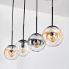 Gastor Hanglamp, Kogellampje, Hanglamp Amber, Duidelijk, Rookkleurig, 4-lichts