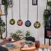 Gastor Hanglamp, Kogellampje, Hanglamp Blauw, Groen, Koperkleurig, 4-lichts