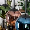 Gastor Hanglamp, Kogellampje, Hanglamp Blauw, Groen, Koperkleurig, 4-lichts