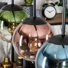 Gastor Hanglamp, Kogellampje, Hanglamp Blauw, Groen, Duidelijk, Koperkleurig, 4-lichts