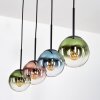 Gastor Hanglamp, Kogellampje, Hanglamp Blauw, Groen, Duidelijk, Koperkleurig, 4-lichts