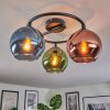 Koyoto Plafondlamp, Kogellampje 37 cm Blauw, Groen, Koperkleurig, 3-lichts