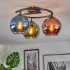 Koyoto Plafondlamp, Kogellampje 37 cm Blauw, Groen, Koperkleurig, 3-lichts