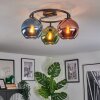 Koyoto Plafondlamp, Kogellampje 37 cm Blauw, Groen, Koperkleurig, 3-lichts
