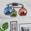Koyoto Plafondlamp, Kogellampje 37 cm Blauw, Groen, Koperkleurig, 3-lichts