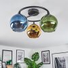 Koyoto Plafondlamp, Kogellampje 37 cm Blauw, Goud, Groen, 3-lichts