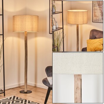 Flemming Staande lamp Natuurlijke kleuren, Zwart, 1-licht