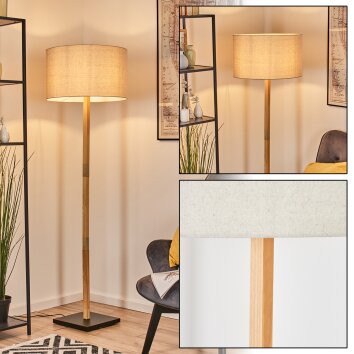 Flemming Staande lamp Natuurlijke kleuren, Zwart, 1-licht