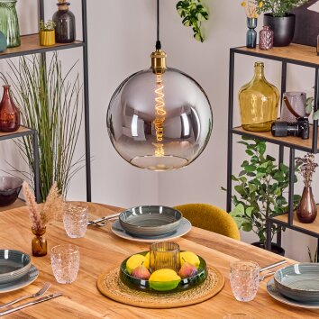 Koyoto Hanglamp, Kogellampje, Hanglamp Goud, 1-licht