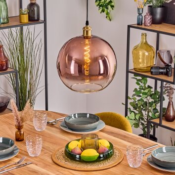 Koyoto Hanglamp, Kogellampje, Hanglamp Goud, 1-licht