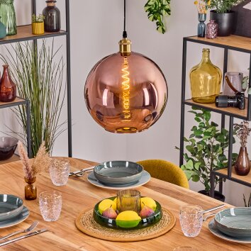 Koyoto Hanglamp, Kogellampje, Hanglamp Goud, 1-licht