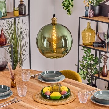 Koyoto Hanglamp, Kogellampje, Hanglamp Goud, 1-licht