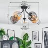 Koyoto Plafondlamp, Kogellampje 52 cm Amber, Duidelijk, Rookkleurig, 5-lichts