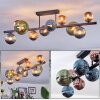 Chehalis Plafondlamp, Kogellampje Blauw, Groen, Koperkleurig, 10-lichts