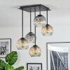 Ripoll Plafondlamp, Kogellampje Amber, Duidelijk, Rookkleurig, 5-lichts