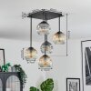 Ripoll Plafondlamp, Kogellampje Amber, Duidelijk, Rookkleurig, 5-lichts
