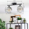 Ripoll Plafondlamp, Kogellampje Chroom, Duidelijk, Rookkleurig, 2-lichts