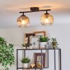 Ripoll Plafondlamp, Kogellampje Amber, Duidelijk, Rookkleurig, 2-lichts