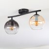 Koyoto Plafondlamp, Kogellampje Amber, Duidelijk, Rookkleurig, 2-lichts