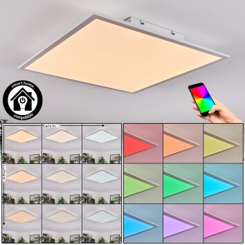 Orain Plafondlamp, Paneel LED Wit, 1-licht, Kleurwisselaar