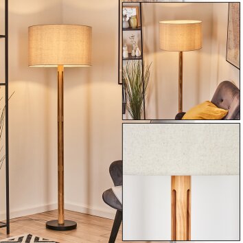 Flemming Staande lamp Natuurlijke kleuren, Zwart, 1-licht