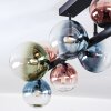 Chehalis Plafondlamp, Kogellampje Blauw, Groen, Duidelijk, Koperkleurig, 10-lichts
