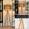 Flemming Staande lamp Hout donker, Zwart, 1-licht