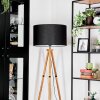 Flemming Staande lamp Hout donker, Zwart, 1-licht