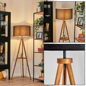 Flemming Staande lamp Bruin, Natuurlijke kleuren, Zwart, 1-licht