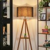 Flemming Staande lamp Hout donker, Zwart, 1-licht