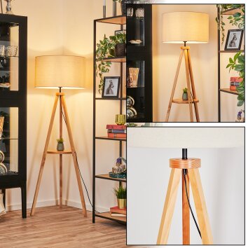 Flemming Staande lamp Natuurlijke kleuren, Zwart, 1-licht