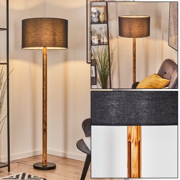 Flemming Staande lamp Natuurlijke kleuren, Zwart, 1-licht