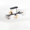 Ripoll Plafondlamp, Kogellampje Amber, Duidelijk, Rookkleurig, 6-lichts