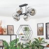 Ripoll Plafondlamp, Kogellampje Chroom, Duidelijk, Rookkleurig, 6-lichts