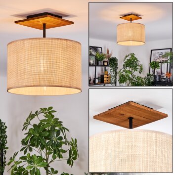 Sabadim Plafondlamp Natuurlijke kleuren, Zwart, 1-licht