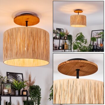 Granja Plafondlamp Natuurlijke kleuren, Zwart, 1-licht