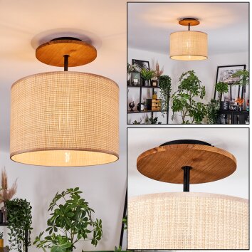 Sabadim Plafondlamp Natuurlijke kleuren, Zwart, 1-licht