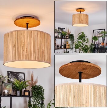 Bongal Plafondlamp Natuurlijke kleuren, Zwart, 1-licht