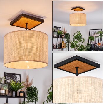 Sabadim Plafondlamp Natuurlijke kleuren, Zwart, 1-licht