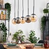 Gastor Hanglamp, Kogellampje, Hanglamp Amber, Rookkleurig, 5-lichts