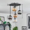 Ripoll Plafondlamp, Kogellampje Amber, Duidelijk, Rookkleurig, 5-lichts
