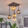 Ripoll Plafondlamp, Kogellampje Amber, Duidelijk, Rookkleurig, 5-lichts