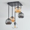 Ripoll Plafondlamp, Kogellampje Amber, Duidelijk, Rookkleurig, 5-lichts