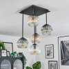 Ripoll Plafondlamp, Kogellampje Amber, Duidelijk, Rookkleurig, 5-lichts